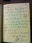 Jeff's inscription on Sammy's book (March 2010) - Copy